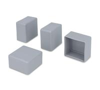 GleitGut Lot de 4 embouts pour profilé en aluminium - 40 x 40 mm - Capuchons pour profilés en aluminium - Capuchons pour profilé PV (40 x 40 mm - Gris)