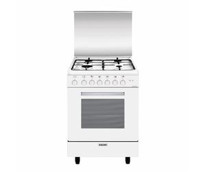 GLEM A654MX6 Cuisine 60X50Cm 4Brûleurs Four Multifonction 6 Progr. Alpha Blanc A