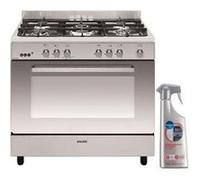 GLEM Cuisinière Piano de cuisson 5 foyers brûleurs gaz inox 90X60cm Four catalyse Gazinière