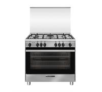 GLEM GAS SA965VI Cuisinière 90X60 CM Inox 5 Brûleurs Four À Gaz