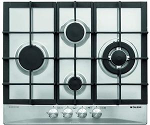 Glem Gaz Cuisinière gaz encastré 4 feux Largeur 60 cm Acier Inoxydable GT645IX