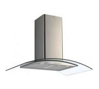 Glem GHS972IX - Hotte - hotte décorative - largeur : 90 cm - profondeur : 50 cm - evacuation & recyclage - acier inox/verre Acier inox/verre G