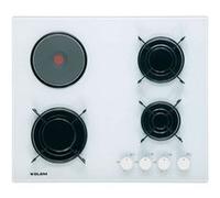 Glem GV647WH - Table de cuisson gaz et électrique - 4 plaques de cuisson - Niche - largeur : 55 cm - profondeur : 47 cm - blanc Blanc G