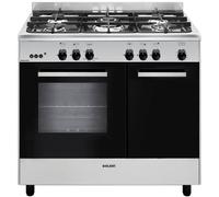glem piano de cuisson gaz 66l 5 feux inox/noir ga960pcgix