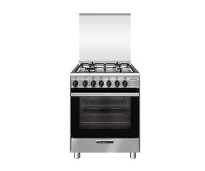 GLEM SA664MI6 Cuisine Inox 60X60CM 4 Brûleurs Four Multifonction Électrique