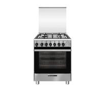 GLEM SA664MI6 Cuisine Inox 60X60CM 4 Brûleurs Four Multifonction Électrique CL.A