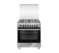 SA765MI6 Cuisinière à gaz avec four électrique 5 brûleurs 70 x 60 cm Inox Classe énergétique A