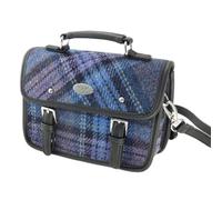 Glen Appin Harris Bervie Mini sacoche en tweed avec bandoulière réglable et amovible, 143 Tartan bleu et violet