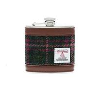 Glen Appin Harris Tweed Flasque dans une boîte cadeau (couleur 107 Vert/rose)