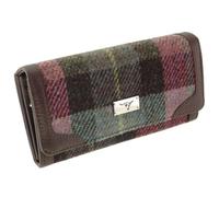 Glen Appin Harris Tweed LB2000 Porte-monnaie pliable pour femme, Col137 Vert Violet, S, Décontracté