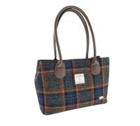Glen Appin Harris Tweed Sac à main classique - LB1003 - Cassley, Col 127 gris avec carreaux de rouille