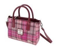 Glen Appin Harris Tweed Sac à main fourre-tout LB1228 Brora avec bandoulière amovible, Col 138 - Rose vif, m