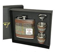 Glen Appin of Scotland HF2150-COL15 Harris Tweed Coffret cadeau avec flasque MacLeod Tartan