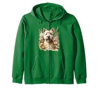 Glen of Imaal Terrier Illustration de fleurs sauvages d'été Sweat à Capuche
