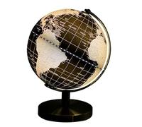 Gleneagles Lampe globe terrestre de voyage noir et doré 20 cm | LED blanc froid activé par interrupteur | Carte du monde du monde | Décoration de bureau | Gadgets lumineux pour la maison et le bureau