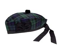 Glengarry Chapeau écossais Highland 100 % laine Motif tartan Noir - - 52