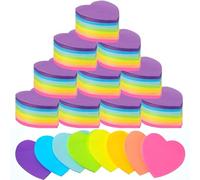 Glenmal Lot de 80 blocs de notes adhésives en forme de cœur pour la Saint-Valentin, pour l'école, le bureau, la salle de classe, les vacances, 50 feuilles/bloc (multicolore)