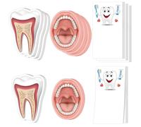 Glenmal Lot de 9 blocs-notes adhésifs pour assistant dentaire, brosser les dents et les dents, cadeau d'hygiéniste dentaire, personnel de bureau amusant pour femme, dentiste, médecin, infirmière