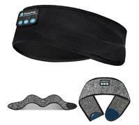 Glenmi Écouteurs de Sommeil, écouteurs de Sommeil sans Fil, Casque for Dormir, Casque Bandeau Bluetooth avec Haut-parleurs Fins, for l'entraînement, Le Yoga, Les Voyages, Cadeau(E-Black)