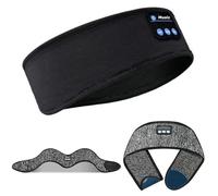 Glenmi Écouteurs de Sommeil, écouteurs de Sommeil sans Fil, Casque for Dormir, Casque Bandeau Bluetooth avec Haut-parleurs Fins, for l'entraînement, Le Yoga, Les Voyages, Cadeau(M-Black)