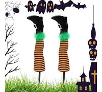 Glenmi Piquets de sorcière maléfique - Décoration de Jardin d'halloween | Piquets de sorcière effrayants | Fournitures de fête d'halloween Amusantes avec décoration de Jardin for l'extérieur(B)