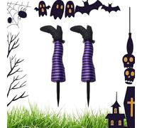Glenmi Piquets de sorcière maléfique - Piquets de sorcière d'halloween, décoration de Jardin, Accessoires effrayants, Halloween Amusant, Ornement for pelouse et Jardin(F)