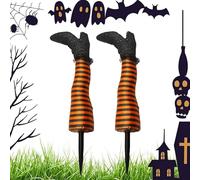 Glenmi Piquets de sorcière maléfique - Piquets de sorcière d'halloween, décoration de Jardin, Accessoires effrayants, Halloween Amusant, Ornement for pelouse et Jardin(D)