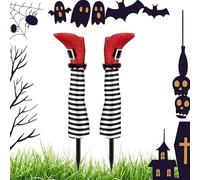 Glenmi Piquets de sorcière maléfique - Piquets de sorcière d'halloween, décoration de Jardin, Accessoires effrayants, Halloween Amusant, Ornement for pelouse et Jardin(A)