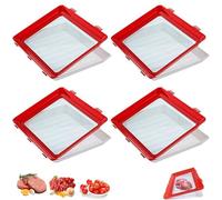 Glenmi Plateaux de Conservation Haut de Gamme - Fabriqués avec des matériaux de Haute qualité for Une fraîcheur et Une durabilité inégalées dans Votre Cuisine(4pcs)