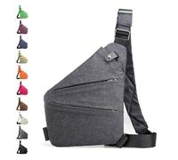 Glenmi Sac antivol, sac bandoulière antivol, sacs flexibles personnels, sacs bandoulière imperméables for un usage quotidien, sac bandoulière de voyage for femmes et hommes(gris,Right)