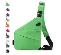 Glenmi Sac antivol, sac bandoulière antivol, sacs flexibles personnels, sacs bandoulière imperméables for un usage quotidien, sac bandoulière de voyage for femmes et hommes(Green,Right)