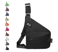 Glenmi Sac antivol, sac bandoulière antivol, sacs flexibles personnels, sacs bandoulière imperméables for un usage quotidien, sac bandoulière de voyage for femmes et hommes(Black,Right)
