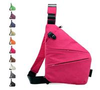 Glenmi Sac de voyage antivol, sac à bandoulière unisexe, sac antivol, sac flexible personnel, sac bandoulière décontracté et étanche for un usage quotidien(Pink,Right)