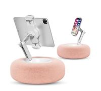 Glenmi Support de téléphone for lit, Bras à Double axe, Angle réglable en Hauteur à 360 °, Support de téléphone de lit posé avec Bol, Support d'oreiller de téléphone for téléphones(Pink)