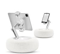 Glenmi Support de téléphone for lit, Bras à Double axe, Angle réglable en Hauteur à 360 °, Support de téléphone de lit posé avec Bol, Support d'oreiller de téléphone for téléphones(White)