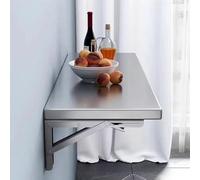 Glenmi Table Pliante Murale en Acier Inoxydable, Bureau Flottant for Ordinateur Portable, Bureau Mural Pliable, Table de Cuisine Murale for Cuisine, buanderie, Restaurant(100 * 40cm)