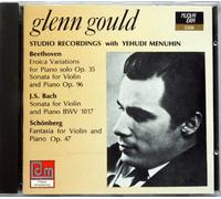 GLENN GOULD : STUDIO RECORDING WITH YEHUDI MENUHIN: BEETHOVEN: EROICA VARIATIONS FOR PIANO SOLO, OP. 35, VIOLIN SONATA NO. 10, BACH: VIOLIN SONATA NO. 4, BWV 1017, SCHOENBERG: FANTASIA - NUOVA ERA /1988