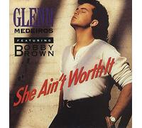 GLENN MEDEIROS - SHE AIN'T WORTH IT 7" (45) UK LONDON 1990 B/W VICTIM OF LOVE (LON265) PIC SLEEVE