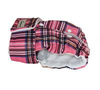Glenndarcy - Couches de Chien - Flexi-Pantalon réglable - (Size Small to Medium Pants & 2 Washable Pads, Pink Plaid)