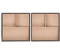 Glenor Co Lot de 2 plateaux de rangement empilables à 6 emplacements pour bijoux - À poser sur une commode ou un tiroir - Compatible avec d'autres plateaux Glenor - Noir