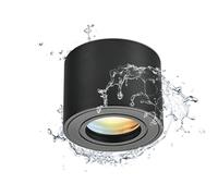 Gleonlux Spot en Saillie Noir Dimmable IP44, Plafonnier Salle de bain 5W 3CCT 3000K/ 4000K/ 6500K Modules LED, Spot LED en Saillie Plafond 230V Imperméable, Spots de Plafond Ø80x60mm aluminium