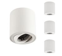 Gleonlux Spots de Plafond GU10 orientable Blanc, Spot en Saillie 230V Cadre avec GU10 douille LED éclairage plat aluminium rond downlight luminaire Plafonnier salle de bain,salon
