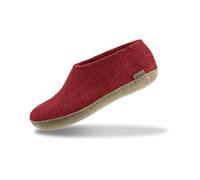 Glerups Chaussons en feutre pour homme et femme | Chaussons confortables avec semelle souple en cuir | Pantoufles fermées pour homme et femme | Pantoufles confortables pour homme et femme, rouge, 46