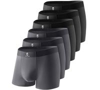 GLESTORE Boxer Homme 6 Packs Confortable Caleçons Lot Vintage 3 Noir 3 DGris XL