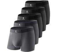 GLESTORE Calecon Homme Lot Boxer Shorty Caleçon Modal sous Vetement Homme Microfibre 3 Noir & 2 Gris Foncé XL