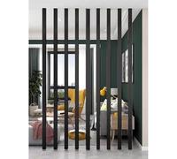GLETSF 10 Pack Adjustable Wooden Room Divider - Floor to Ceiling Slats, 80-230 Cm Tall Partition Screen, No Drill Fitting for Home, Office, Entryway Separation & Decor-One Color-H-150cm/4.9ft