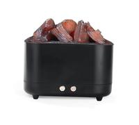 GLETSF Cheminée 3D À Effet Atomisé, Lampe À Charbon Simulé, Humidificateur Décoratif Intelligent À Flamme Simulée pour Chambre À Coucher, Cheminée D'Intérieur-Black