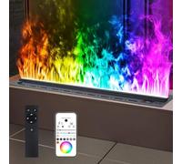 GLETSF Cheminée À Vapeur d'eau 3D avec Humidificateur, Cheminée Électrique Encastrable avec Raccordement d'eau, Commande Tactile/Télécommande/Application, Panneau Ultra-Mince-1200mm