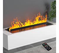 GLETSF Cheminée À Vapeur d'eau avec Flamme Réglable, Télécommande Et Panneau De Commande, Décoration 3D Simulée, Design Ultra-Mince.-100cm/39.3in