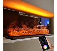 GLETSF Cheminée À Vapeur d'eau, Humidificateur Atomisé 3D, Cheminée Électrique Décorative À Flamme Simulée pour Une Ambiance Intérieure Chaleureuse, Idéale pour Villas, Hôtels E-Multicolorapp-800mm